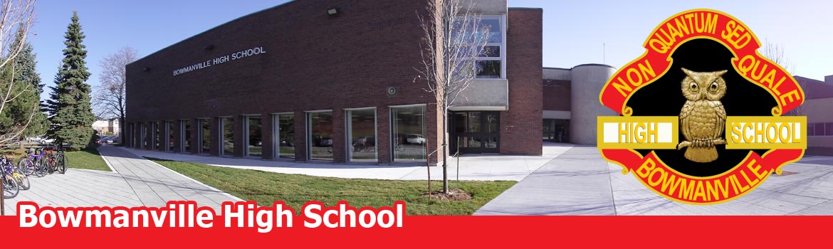 This is an image of the main entrance to Bowmanville High School.